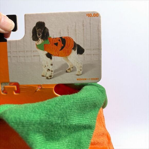 Halloween Plush Pumpkin Dog and Cat Costume - Hyde & EEK! Boutique Medium - Picture 3 of 5
